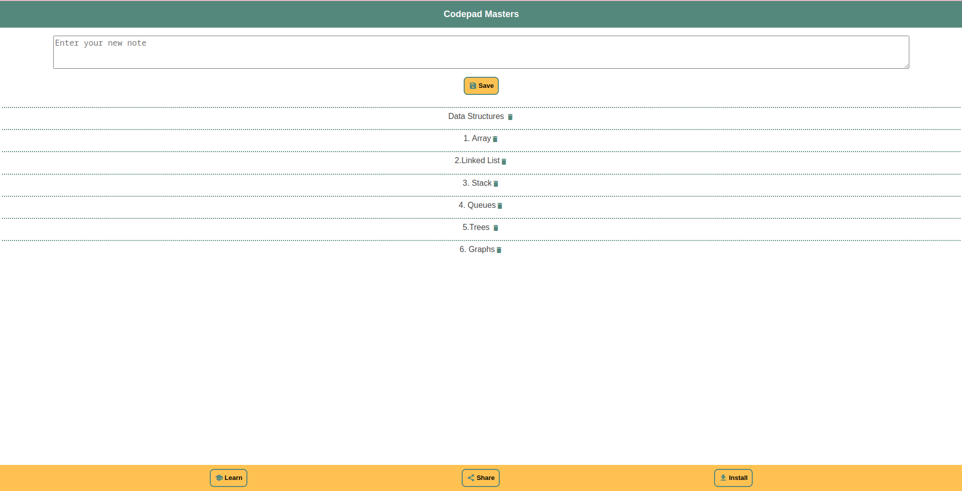 Screenshot of the CodePan notepad.
